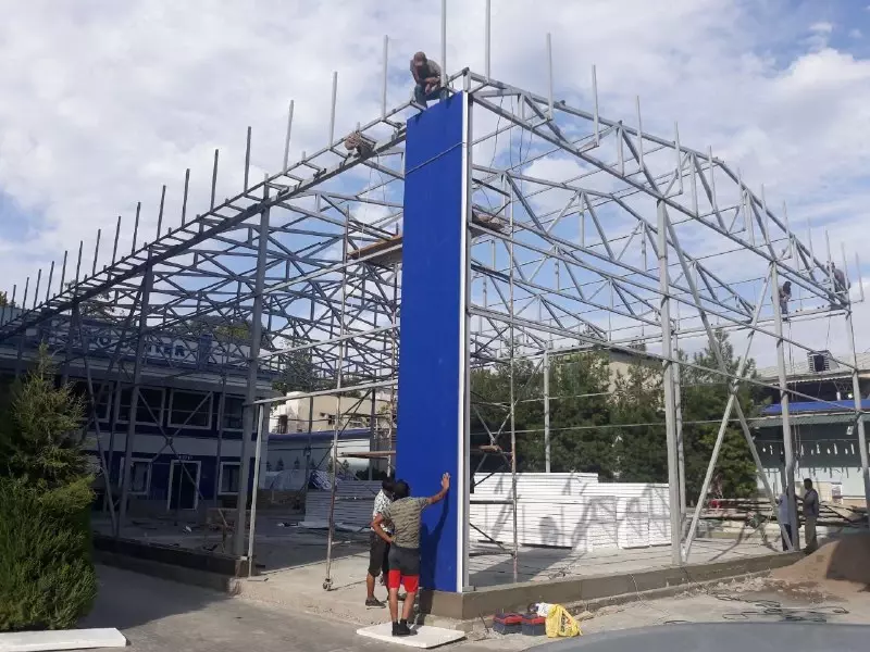 Установка монтаж и под ключ сэндвич панели и металлоконструкции ангар склады промышленные здании.