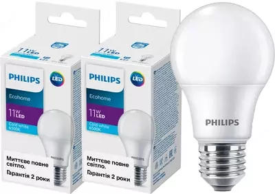 Philips Bulb 11W E27 6500K 1CT/12RCA (929001900487) - 11 357.9 сум / шт.