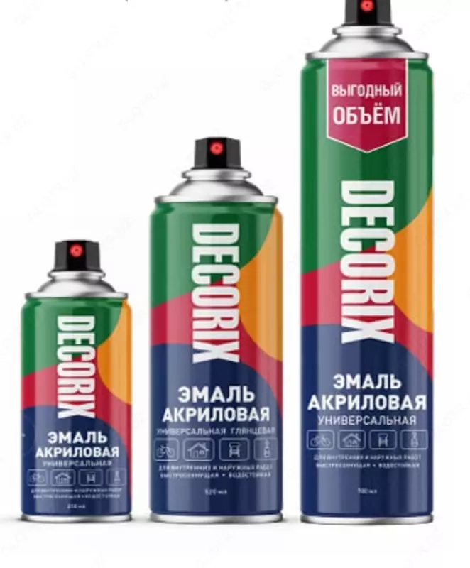 Аэрозольная акриловая эмаль "Decorix" универсальная