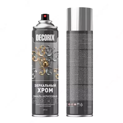 Аэрозольная акриловая эмаль "DECORIX" Зеркальный хром