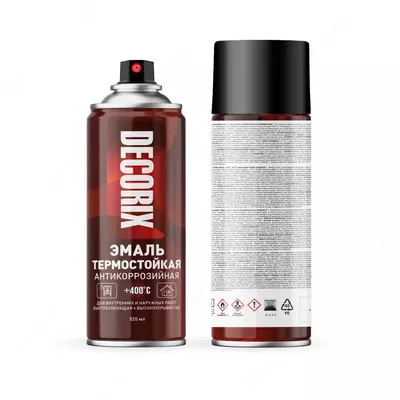 Аэрозольная эмаль для металла "DECORIX" термостойкая +400°С полуглянцевая