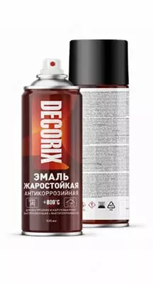 Аэрозольная эмаль для металла "DECORIX" термостойкая +400°С полуглянцевая