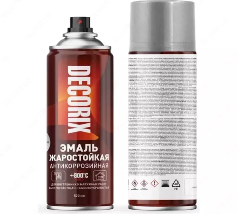 Аэрозольная эмаль для металла "DECORIX" жаростойкая +800°С