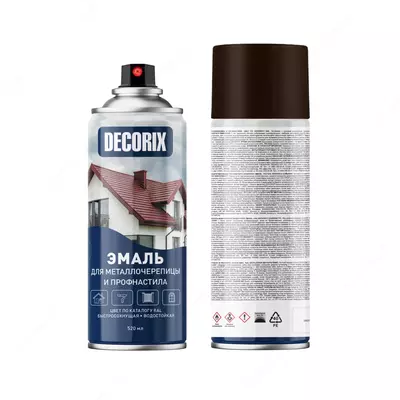Аэрозольная акриловая эмаль "DECORIX" для металлочерепицы