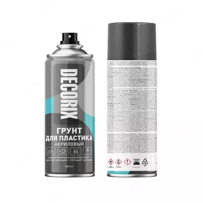 Аэрозольная грунтовка акриловая "Decorix" для пластика