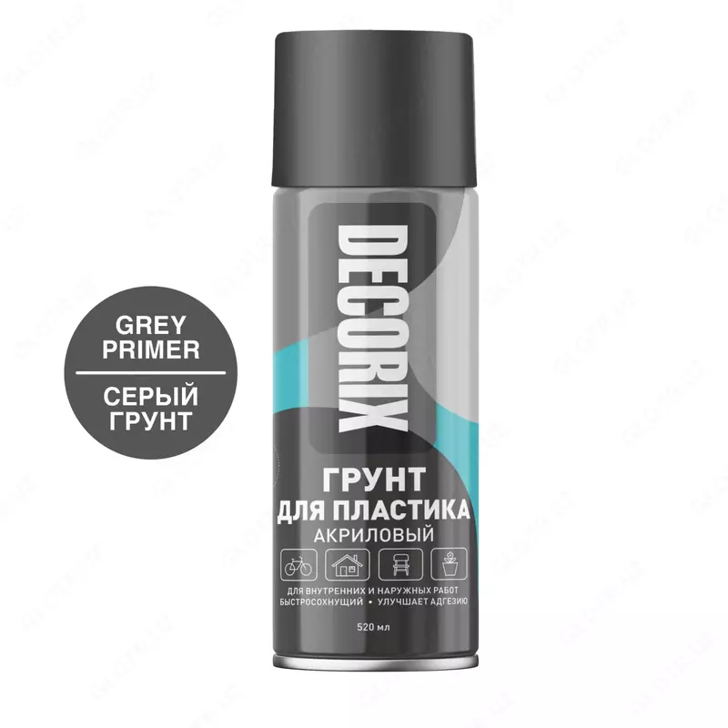 Аэрозольная грунтовка акриловая "Decorix" для пластика