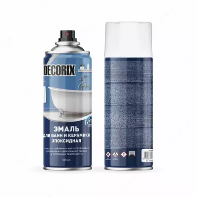 Аэрозольная эпоксидная эмаль "DECORIX" 0156-21 DX для ванн и керамики