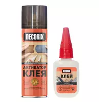 Ekspress bog'lash uchun ikki komponentli yopishtiruvchi "DECORIX" Super elim + Aerozol aktivatori 140/270 ml