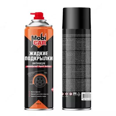 Аэрозольные жидкие подкрылки (антишум) "MobiCAR" 0531-02 MC, антикоррозийная, 650 мл (Черная) NEW