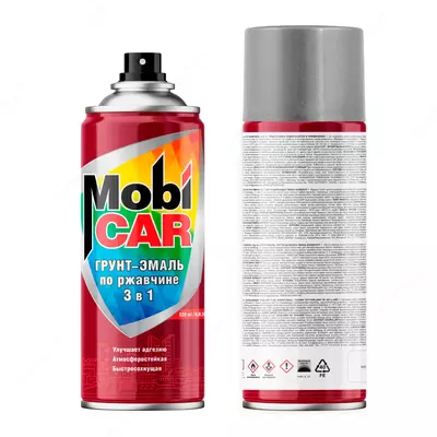 Аэрозольный акриловый грунт-эмаль по ржавчине 3 в 1 "Mobi CAR" глянцевый