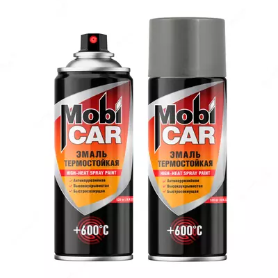 Аэрозольная эмаль термостойкая +600°С (RAL) "Mobi CAR" матовая