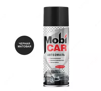 Автоэмаль черная матовая Mobi Car (520 мл)