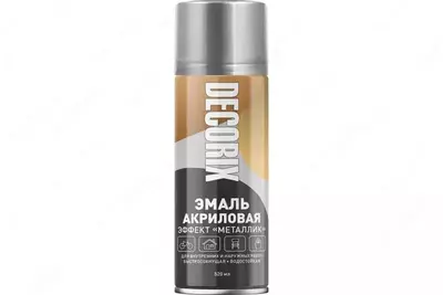 Аэрозольная акриловая эмаль "DECORIX" с эффектом металлик