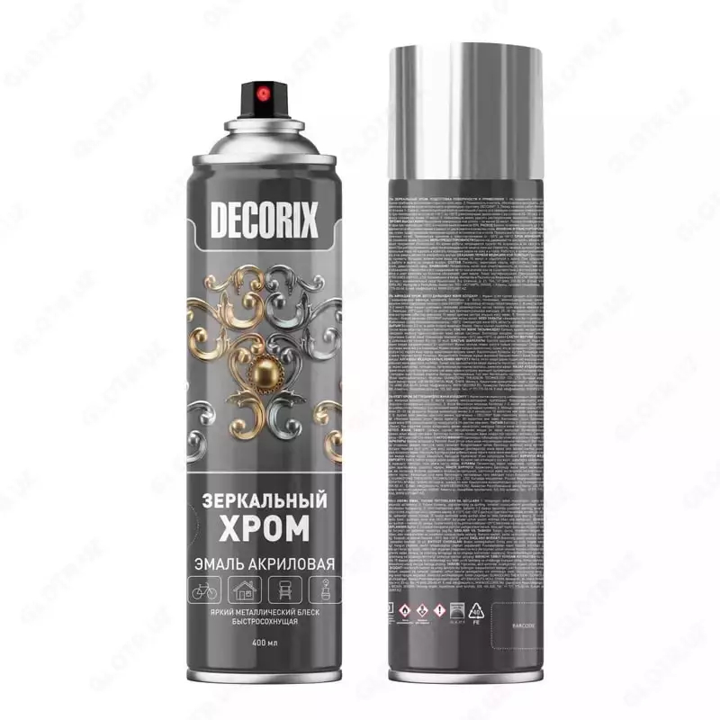 Акриловая эмаль "DECORIX" с эффектом зеркальный хром