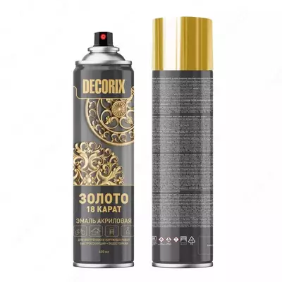 Аэрозольная акриловая эмаль "DECORIX" Золото 18 карат