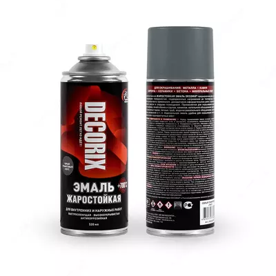 Аэрозольная эмаль "DECORIX" жаростойкая +700°С