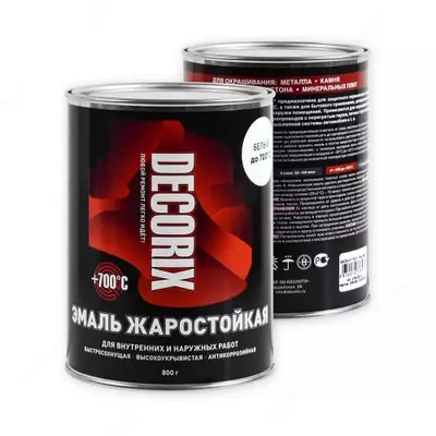 Эмаль в баночной расфасовке "DECORIX" жаростойкая +700°С