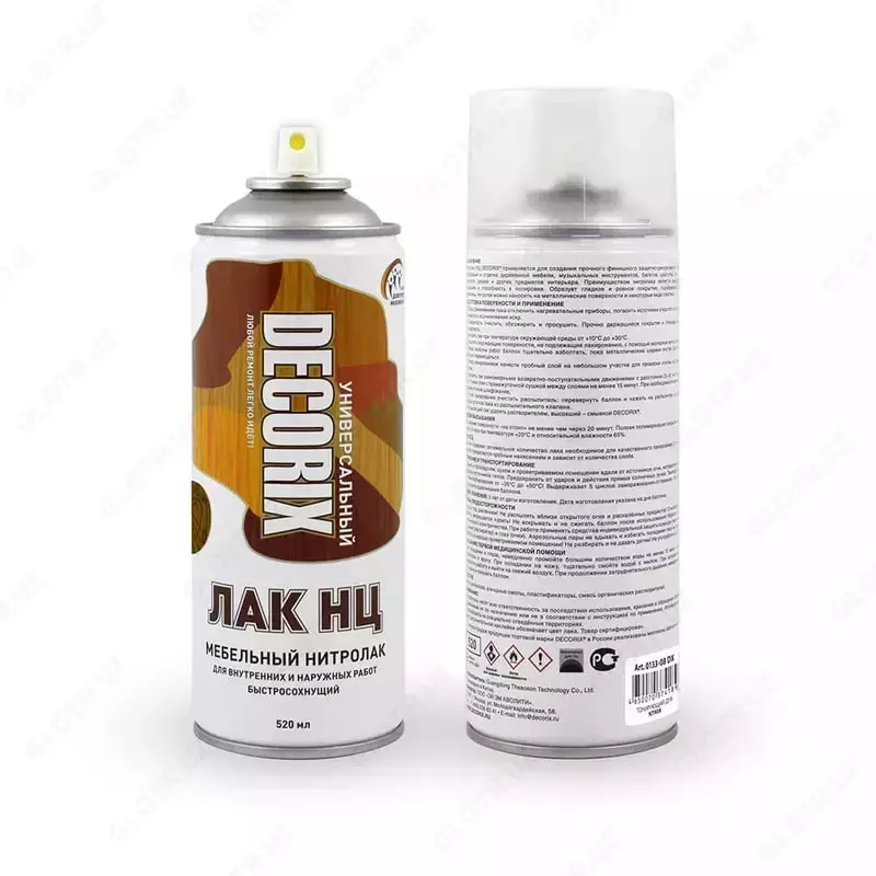 Аэрозольный мебельный лак НЦ "DECORIX" тонирующий