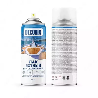 Аэрозольный лак алкидный яхтный "DECORIX" высокопрочный