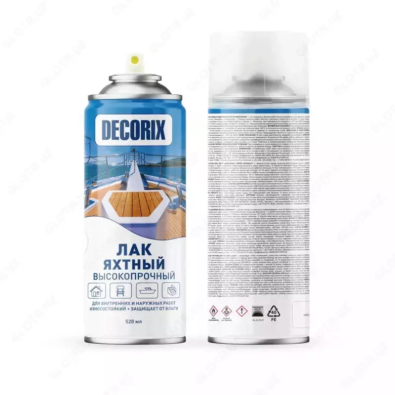 Аэрозольный лак алкидный яхтный "DECORIX" высокопрочный