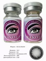 BS-012 BLACK 0.00 2Ps ЧЕРНЫЕ контактные линзы