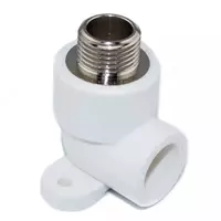 Угольник полипропиленовый (ушастик) "РосТурПласт" D20 мм х 1/2" н/р