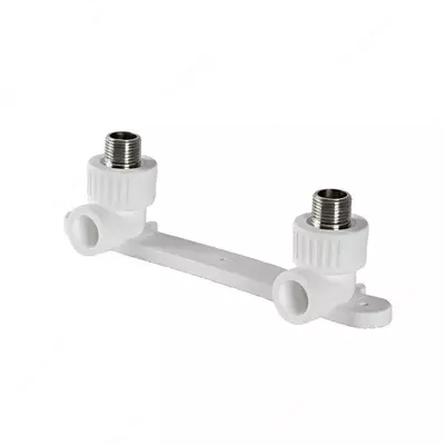 Двойной угольник (ушастик) ППР "РосТурПласт" D25 мм х 1/2" н/р