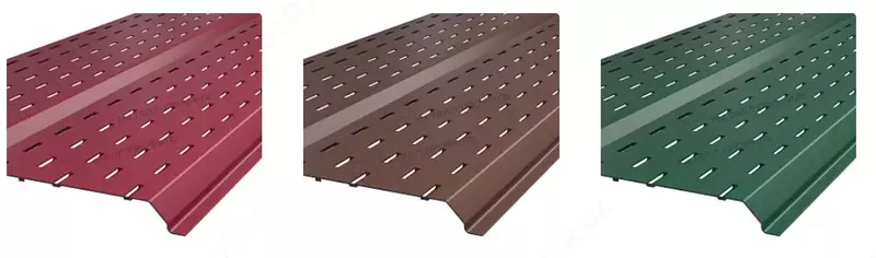  Металлический сайдинг AQUASYSTEM  софит тройной  с полной перфорацией  стальной  PE-полиэстер TEXNO DAT