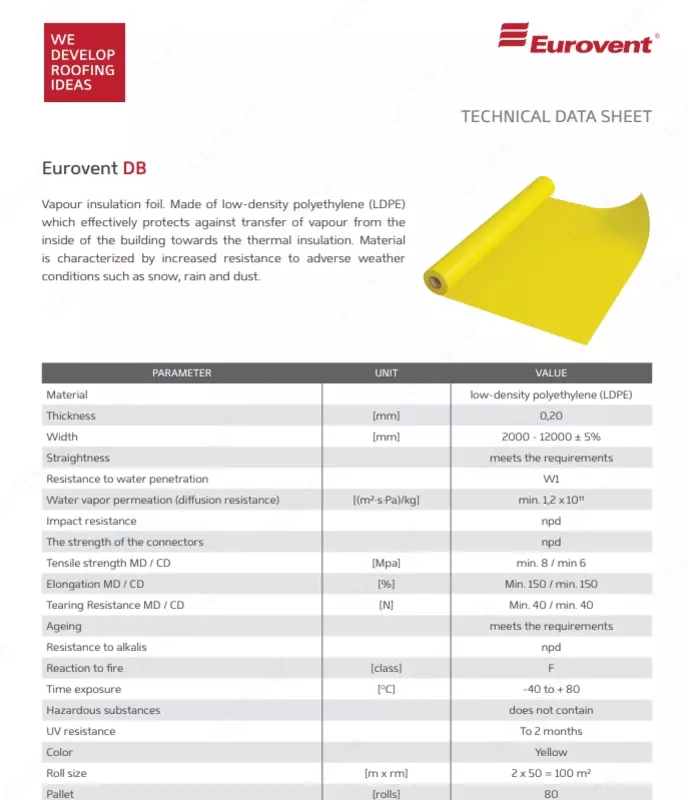  Eurovent DB polietilen plyonkasi 0 20 (30%) (2 0x50m) TEXNO DAT MCHJ