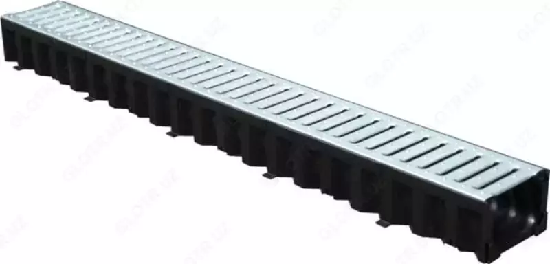 Лоток водоотводный со стальной оцинкованной решеткой Standartpark