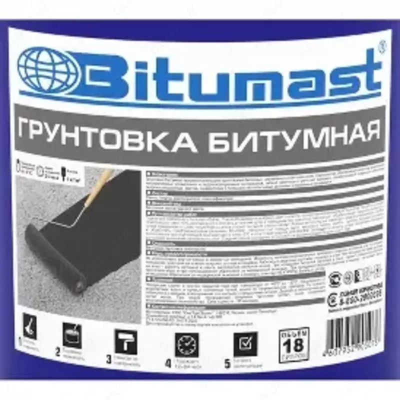 BITUMAST Мастика гидроизоляционная (21 5 л/18 кг/металл.ведро)