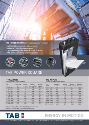 Тяговые аккумуляторы TAB PSQ для применения в самых тяжелых условиях. Только оптом