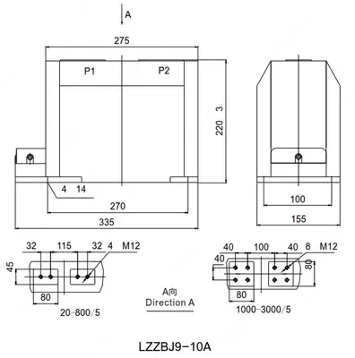 Трансформатор тока LZZBJ9-10 (50-100-200-300-400/5) ENERGETIKA ISHLARI MCHJ