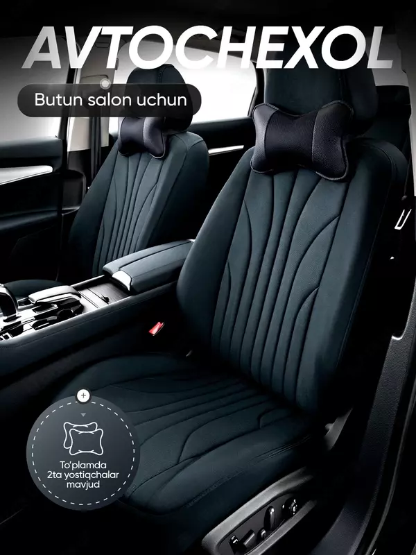 Nafas oluvchi mato bilan qoplangan eko charmdan universal avtomobil g‘iloflari