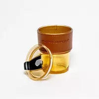 Кружка со стеклянной трубочкой с наклейкой Только в розницу