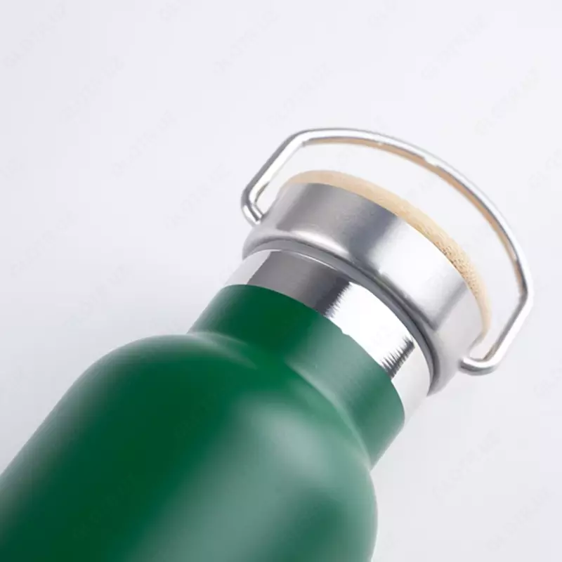 Термос металлический с бамбуковой крышкой 500 мл Только в розницу