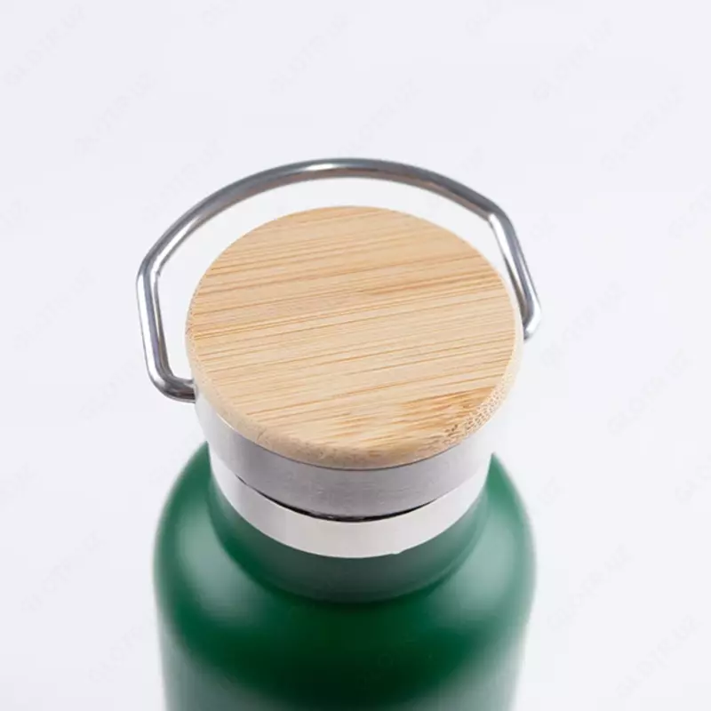 Термос металлический с бамбуковой крышкой 500 мл BIOTACT HEALTHY LIFESTYLE