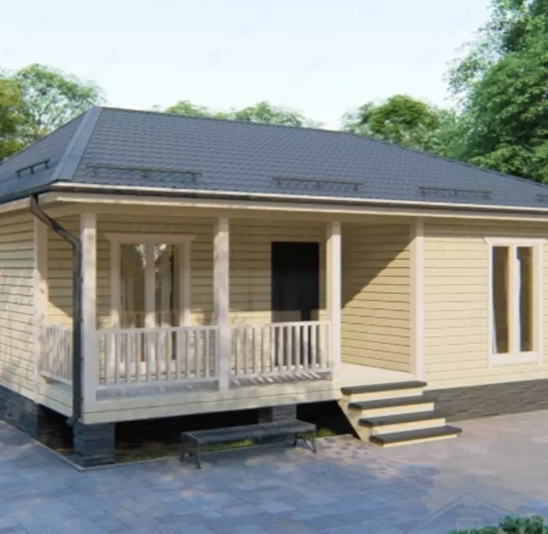 Дом 10 на 10 с террасой