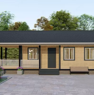 Дом 11 × 6 с большой террасой