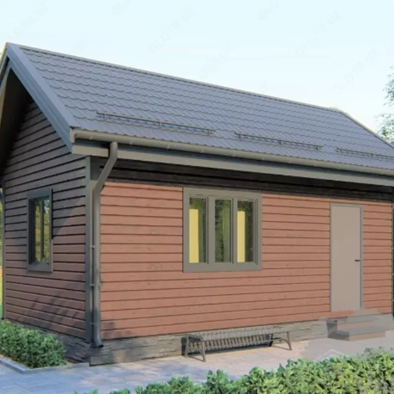 Дом 6 × 4 с двухскатной крышей - 3 600 000 сум