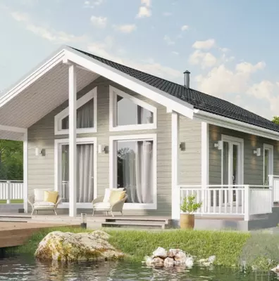 Каркасный дом 10 × 11 с 3 спальнями