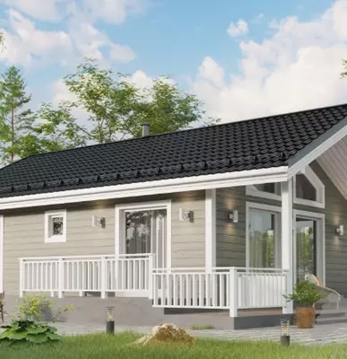 Каркасный дом 10 × 11 с 3 спальнями - 3 600 000 сум