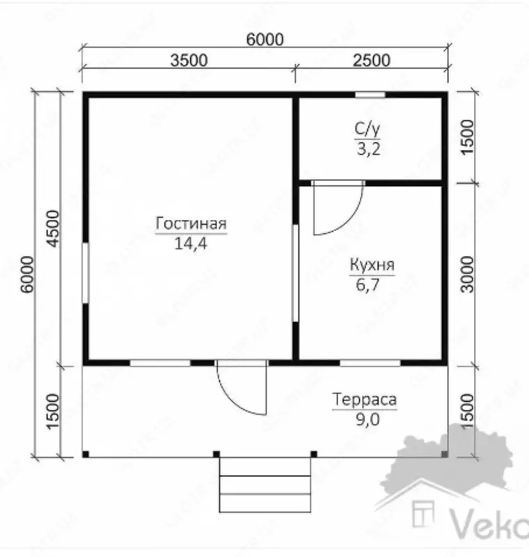 Дом 6 × 6 - 3 600 000 сум
