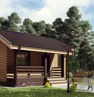 Компактный домик 5 × 5 с террасой