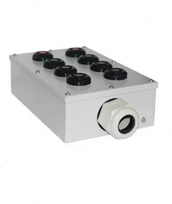 Пост управления кнопочный ПКУ-15-21.241-54У2 (6*ВК30-10-11110 54(1з+1р) черная + 2*ВК30-10-11110-54(1з+1р) красная + PG-36)