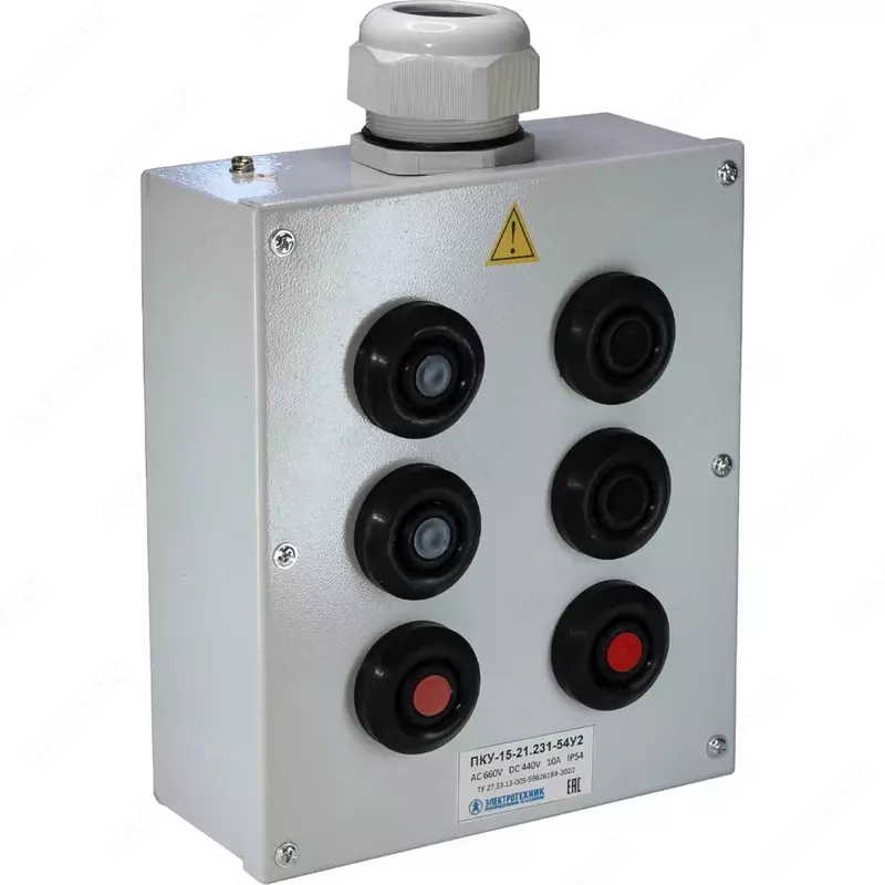 Tugmachali boshqaruv posti PKU-15-21.231-54U2 (4*KE081/2(1z+1r) qora + 2*KE081/2(1z+1r) qizil + PG-36)