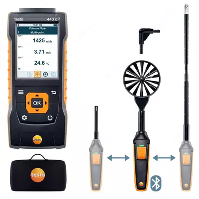 Комплект для вентиляции 2 с Bluetooth Testo 440 delta P (0563 4410)