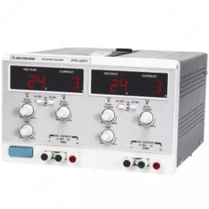 АТН-3031 - трехканальный источник постоянного тока 0 01-1 5 А  напряжения 0 1-30 В (третий канал не регулируемый 5 В/5 А)