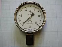  Манометр Wika 232.50.100 0..10 бар  G1/2В снизу  IP65  полностью из нерж. стали  Кл 1 нерж. сталь - 