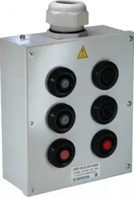 ПКУ-15-21.231-54У2 (4*КЕ081/2(1з+1р) черная + 2*КЕ081/2(1з+1р) красная + PG-36)  пост управления (ЭТ